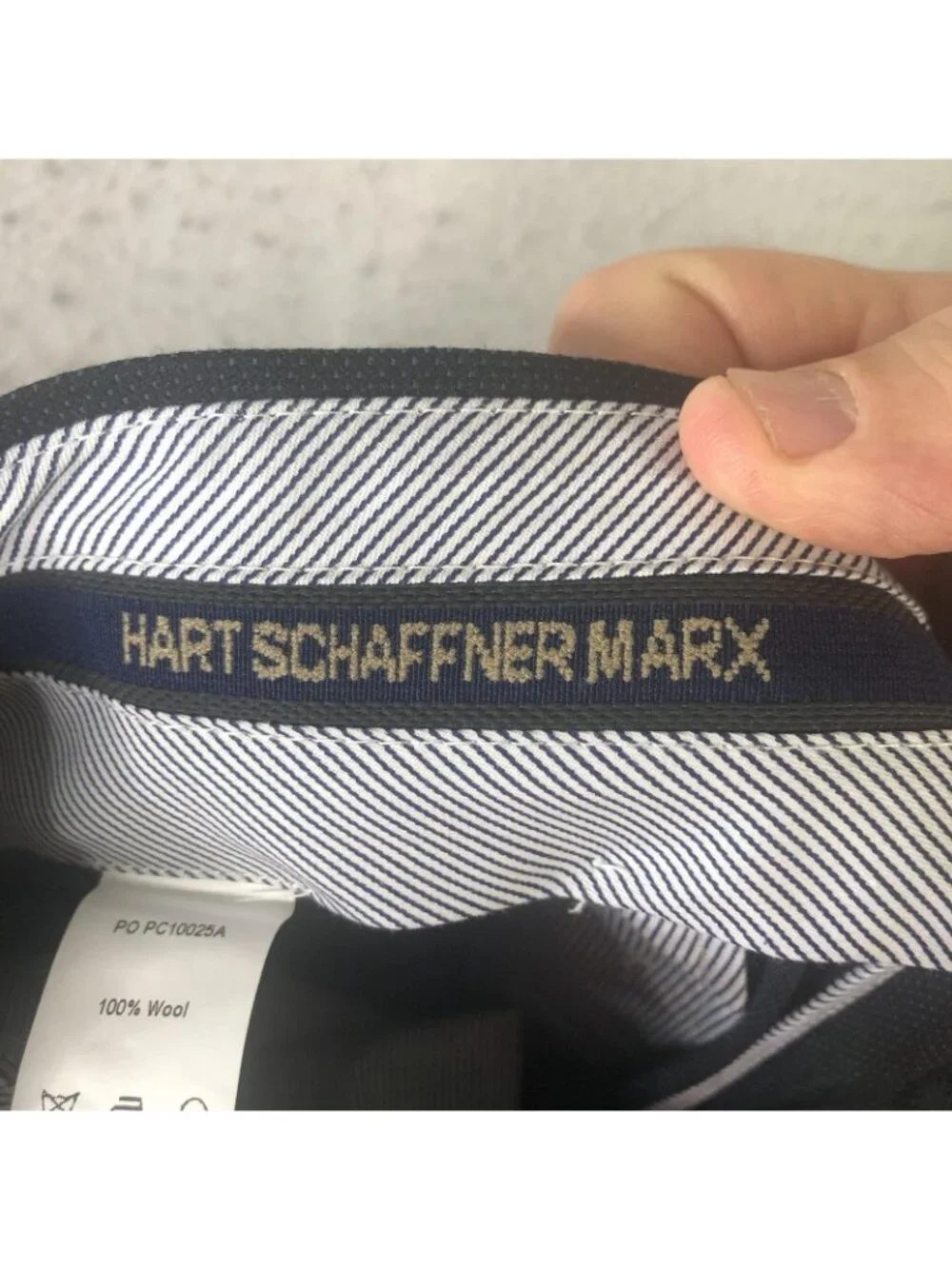 Hart Schaffner Marx Pants Mens 35 Blue Wool Performance Traveler Chicago Fit - Picture 9 of 15